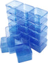 Goodma 18 Pieces Square Empty Mini Plastic Organizer Storage Box Containers with Hinged Lids for Small Items and Other Craft Projects (Blue, 2.56 ...