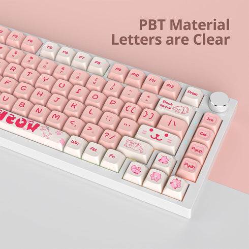 Guffercty kred 129-keycaps XDA Profile PBT Keyboard Key caps Full Set, Custom Keycaps Dye Sublimation for 61/68/84/87/108 Mechanical Keyboard (Nau...