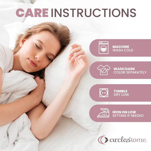 CirclesHome Pillow Protectors 2 Pack Standard Zippered - 100% Cotton Breathable Pillowcases - Protects Pillows from Dirt, Dust and Debri (Standard...