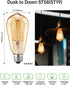 Dusk to Dawn Edison Light Bulbs ST58(ST19), Vintage Amber Glass, Warm Light, 60W Equivalent, Automatic On/Off Light Sensing LED Filament Bulb Outd...