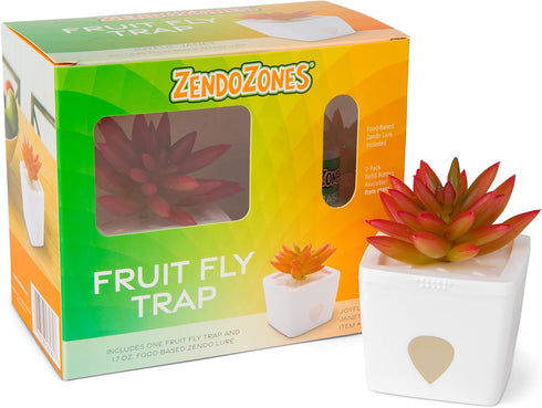 JT Eaton ZendoZones 1818-2JT Fruit Fly Trap Joyful Janet & Tranquil Tabitha, 2 Pack, White Base...