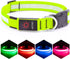 LED Dog Collar, Light Up Dog Collar Adjustable USB Rechargeable Super Bright Safety Light Glowing Collars for Dogs(Medium,Green)...