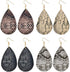 4 Pairs Bohemian Snakeskin Leather Earrings Set Retro Leopard Print Teardrop Earring Dainty Animal Python Print Drop Earrings for Women Jewelry...