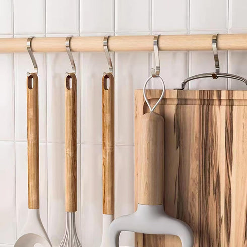 10 Pack Flat S Hooks - Stainless Steel Heavy Duty 3inch S Hooks for Hanging pots, Pans, Plants, Coffee Mugs, Towels in Kitchen and Bathroom, Coat,...