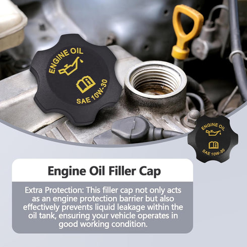 Engine Oil Filler Cap Fits for Wrangler Grand Cherokee Liberty, Chrysler, Dodge, Plymouth, Replaces 53010654AA, 04648831AA, Oil Filler Cap...