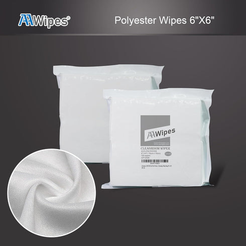 Double Knit 100% Polyester Wipers Light Weight Version (120GSM, 6"X6", 150pcs/bag) Cleanroom Cloth Wipes Laser Sealed Edge, Ultra-Soft (CP12006)...