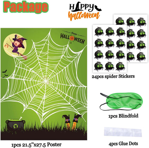 Funnlot Pin The Tail Halloween Kids Halloween Games Party Pin The Spider On The Web Game Halloween Party Games for Kids Halloween Party Activities...