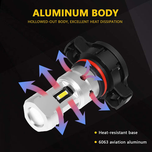 PHINLION 2504 PSX24W LED Fog Light Bulbs, 3800 Lumens Super Bright CSP 12276 Front DRL Daytime Running Lights for Car Truck, 6000K Xenon White...