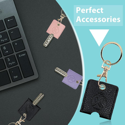 Soft Leather Key Sleeve, Key Covers, 3pcs Keychain Key Fod Protector for Broken Keys Car Keys...