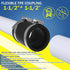 2 Pcs Flexible TPE Coupling with Stainless Steel Clamps for Plastic and Copper Plumbing Connections, High Temperature Resistant Material, Black (1...