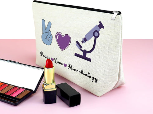 Microbiology Gifts for Women Makeup Bag Laboratory Technician Gifts Cosmetic Bag Microbiology Themed Gifts Biology Teacher Appreciation Gifts Biol...