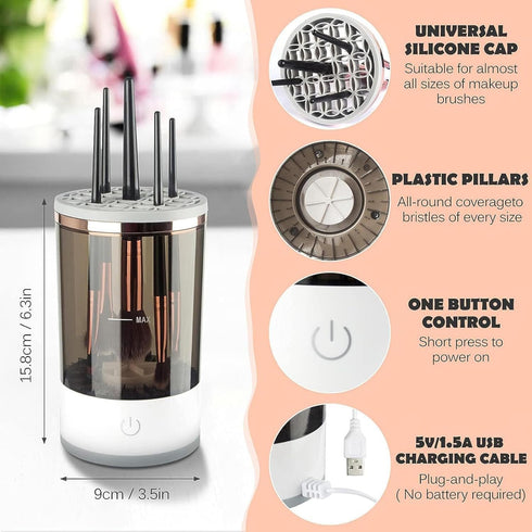 Electric Makeup Brush Cleaner Machine, Beauty Blender Cleaners, for All Size Cosmetic Beauty Makeup Brush Set, Eyeshadow, Blush Brush, Great gifts...