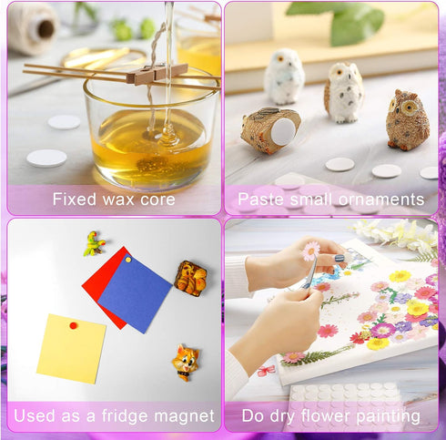 Zonon 1120 Pieces 20 Sheets Candle Making Wick Stickers Double-Sided Heat Resistance Hot Wax Wick Stickers for Candle Making(15 mm,White)...