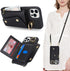 for iPhone 12/12 Pro Case with Card Holder and Strap - Zipper Pocket,Crossbody Lanyard Strap,Credit Card Holder,Stand Ring,Cute Phone Wallet Case ...