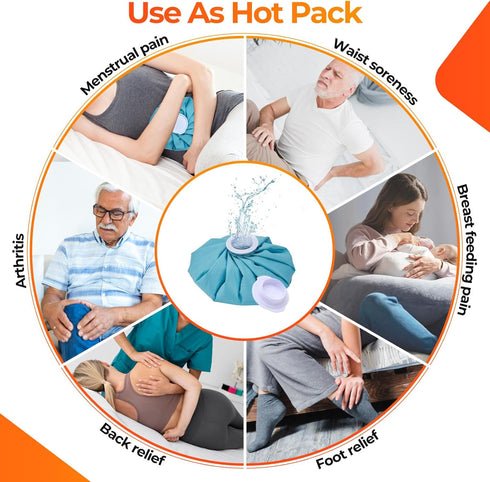 Ice Pack for Injuries Reusable: Ohuhu 3 Packs Ice Cold Packs Ice Bag Hot Water Hot & Cold Therapy Pain Relief for Knee Leg Injury No-Leak Breathab...