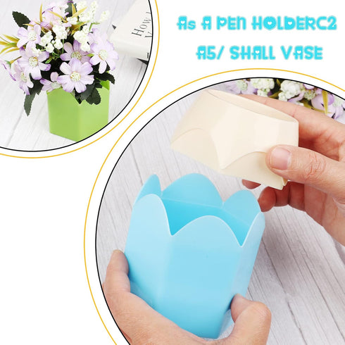 6pcs Pencil Shaped Pen Holders,Pencil Storage Organizer,Cute Desktop Pen Cup,Makeup Brush Container,Pencil Pot,Cartoon Stationery Rack,Creative St...