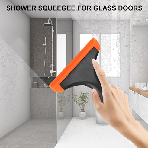 SetSail Shower Squeegee for Glass Doors, Small Squeegee for Shower Glass Door Mini Silicone Squeegee for Window, Door, Bathroom, Mirror, Car Windo...
