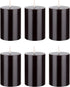 Mega Candles 6 pcs Unscented Solid Black Pillar Candles, Hand Poured Premium Wax Candle 2 Inch x 3 Inch, Home Décor, Spas, Weddings, Celebrations,...