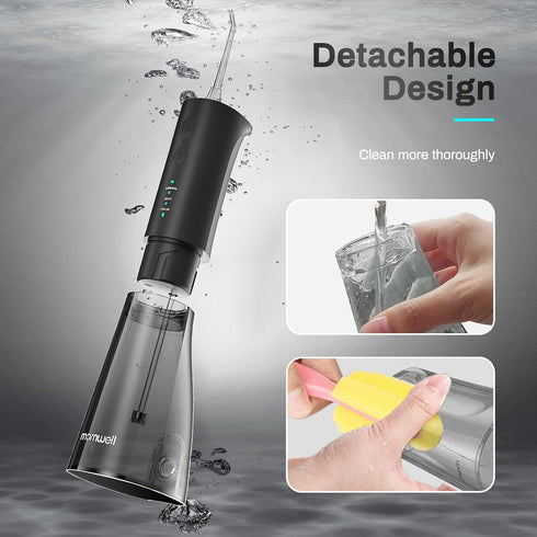 Water Flossers for Teeth, 300ML Cordless Water Flosser, Mornwell 3s Pressure Crescendo Oral Irrigator, Professional Rechargeable Portable Water Fl...