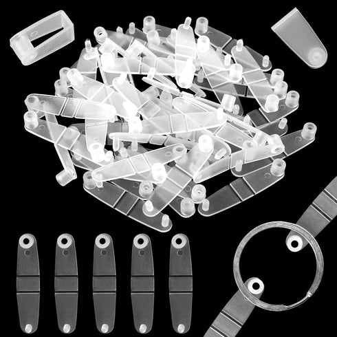 100pcs Acrylic Keychain Clips, Clear Plastic Keychain Connectors for Office, Credit Card, Craft & Jewelry Making (Transparent Color)...