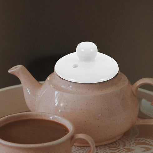 Luxshiny Ceramic Teapot Lid Replacement, White Tea Kettle Cover with Hole Porcelain Mug Cover Tea Pot Lid Accessories for Small Tea Pots Kungfu Te...