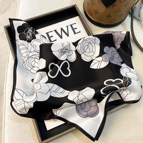 MEISEE 100% Pure Mulberry Silk Scarf 21" Square Scarf Neckerchief Headscarf Breathable Lightweight for Women Gift Packed...
