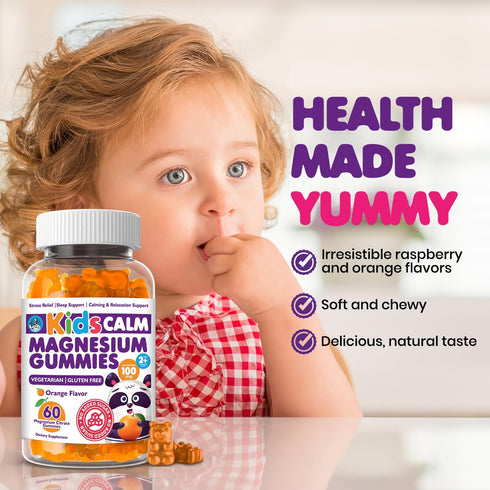 DR. MORITZ Sugar-Free Calm Magnesium Gummies for Kids and Adults - Kids Magnesium Gummies - Magnesium Citrate Gummies (60 Count, Orange)...