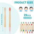 24 Pcs Kids Bamboo Toothbrushes Soft Bristles BPA Free Wood Toothbrush Bulk Colorful Wooden Handles Children's Toothbrush for Toddler Home Travel ...