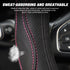 LoyaForba Car Steering Wheel Cover, Non-Slip Microfiber Leather Steering Wheel Cover, Breathable Vehicle Soft Handle Protector, Universal Automoti...