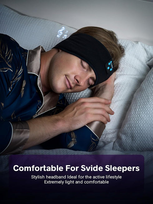 Wireless Headphones Headband for Sleeping, Bluetooth Sleep Headphones for Side Sleepers, Soft and Lightweight Eye Mask for Sleep, Ideal for Housew...