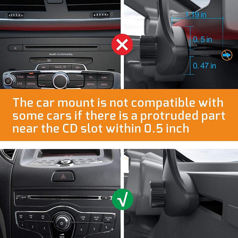 CD Slot Car Grips Phone Holder for Collapsible Socket Grip, CD Car Mount Phone Holder for Pop Grip Stand Compatible with iPhone 14 12 13 11 Pro Ma...