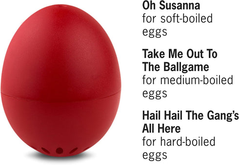 BeepEgg Basic Red – Egg Timer for Boiling Eggs – Musical Egg Cooker for Soft, Medium, Hard Boiled Eggs – Food Safe – Singing Floating Egg Timer – ...