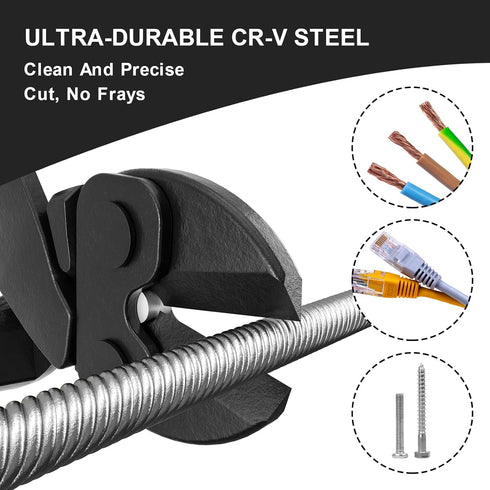 8" Cutting Pliers Wire Cutter Steel Cable Cuts Copper Wire, Rope Spring Wire Multi-Function Hand Tool For Electricians,Homes...
