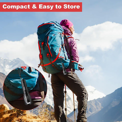 COSOOS LED Flashlight with Holster, Bright Tactical Flashlight 1000 Lumen, Zoomable 5-Mode Portable Waterproof Flash Light for Emergency, Hiking, ...