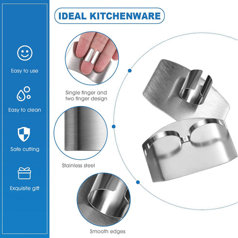 9 Pieces Finger Guard for Cutting Vegetables, Stainless Steel Finger Protector, Knife Finger Protector, Thumb Guard Peelers for Onion Holder Slice...