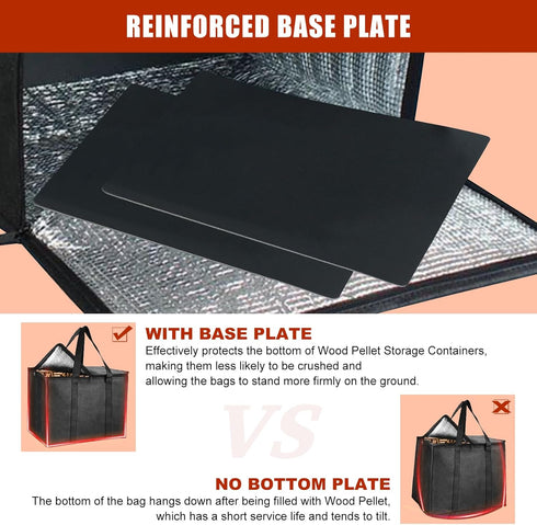 2 Pack Smoker Pellets Storage Bags - as Smoker Accessories, Wood Pellet Storage Containers with Base Plate, Each Can be Stored 20 LBs Pellets for ...