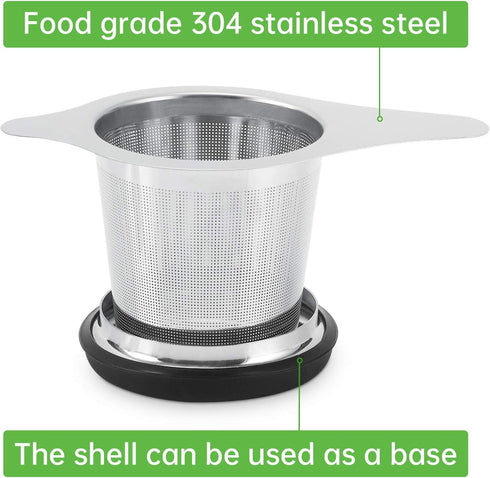 Two Pack Tea Infuser Basket Stainless Steel Tea Strainer Tea Filter With Small Strainer And Lid Tea Diffuser For Loose Tea Superior Brewing Experi...