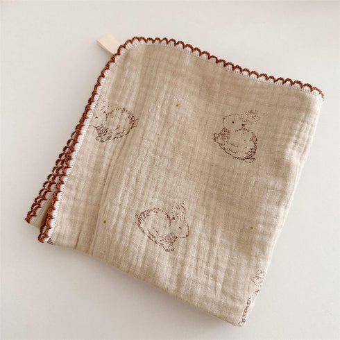 BuLuTu 100% Cotton Muslin Kitchen Towels with Cute Animals Pattern Soft and Super Absorbent Dish Towels Cleaning Rags, 4 Pack 100% Cotton Super Ab...