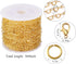 Forise 30 Feet Gold Plated 3mm Heart Chains for Jewelry Making DIY Heart Brass Link Unfinished Chains Set with 20Pcs Lobster Clasps 50Pcs Jump Rin...