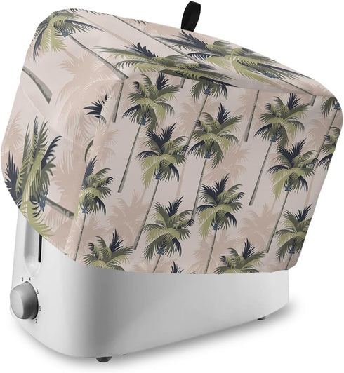 Toaster Dust Cover with Pockets, Tropical Plant Palm Tree Summer Beach Soft Washable 2 Slice Toaster Cover, Dust-proof Cover for Small Appliance C...