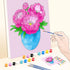 2 Pack 8x10 Pre Drawn Canvas Painting Kit, Beautiful Peony Flower Vase Paint Party Kits for Kids and Adults, Easy DIY Acrylic Painting on Canvas...