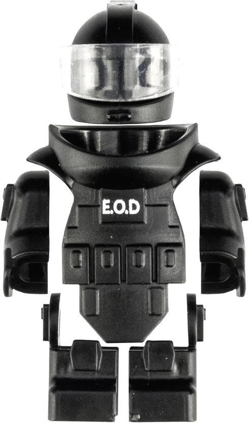 Toy Soldiers Figures Black Bomb Disposal Suit Armor E.O.D Suit Toys Military Equipment Custom Minifigure Compatible with Mini Figure of Major Bran...