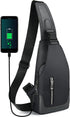 Sling Backpack with USB Charging Port, Chest Bag Crossbody Daypack Shoulder Bag for Men, Hiking, Cycling, Travel...