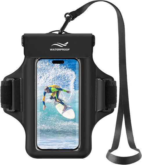 Waterproof Phone Pouch, Floating Waterproof Phone Case for iPhone 15 14 13 12 Pro Max XS Samsung up to 7.0", Waterproof Cell Phone Dry Bag with Ar...
