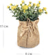 Realistic Yellow Artificial Daisy Flowers with Burlap Bag 17 cm Decorative Artificial Potted Plants...