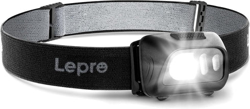 Lepro LED Headlamp Flashlights, 1500Lux Head Lamp with 6 Lighting Modes and Red Light, IPX4 Waterproof Headlamp for Camping Hiking Backpacking Fis...