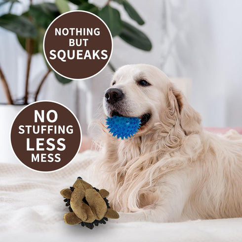 Plush Hedgehog Dog Toys 3 PCS - Squeaky Stuffless Hedgehog for Small and Medium Dogs - Keep Your Puppy Busy with Multi-Colored Interactive Pet Toy...
