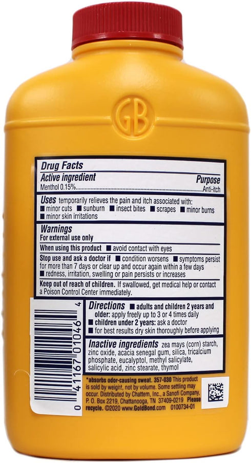 CHATTEM LABS 041167010402 Med Pwdr Size 4z Gold Bond Medicated Powder 4oz, 4 Ounce (Pack of 1), White...