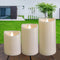 3 Pack Outdoor Battery Operated Candles with Timer (3x4/5/6 Inch) Waterproof Flameless Flickering Pillar Candles Plastic LED Fake Candle for Hallo...