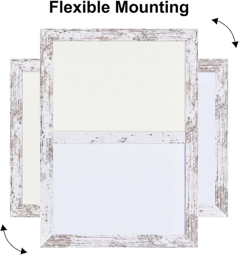 Bulletin Board Whiteboard White Felt Board Combo for Office School Kitchen Bedroom, White Wood Frame,10.2"*14.2",Whiteboard+WH-2636WH...
